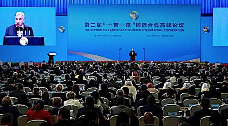 Photo (Screenshot): UN Secretary General António Guterres delivered remarks at the opening of Belt and Road Forum for International Cooperation in Beijing on April 26. Credit: UN China/Zhao Yun