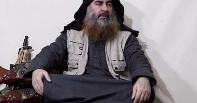 Islamic State leader Abu Bakr al-Baghdadi. Photo Credit: Screenshot from video released by Islamic State's al-Furqan Media