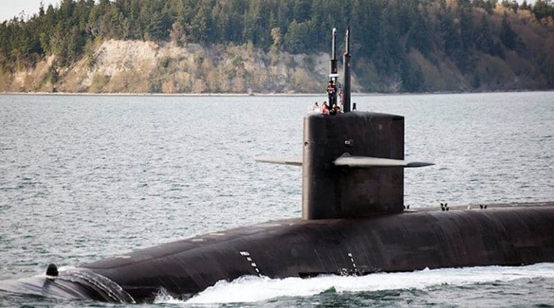 The Ohio-class USS Nebraska submarine. Credit: Michael Smith/U.S. Navy.