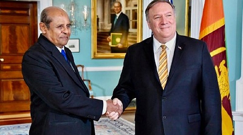 Sri Lanka's Foreign Minister Tilak Marapana with U.S. Secretary of State Michael R. Pompeo. Photo Credit: Sri Lanka government