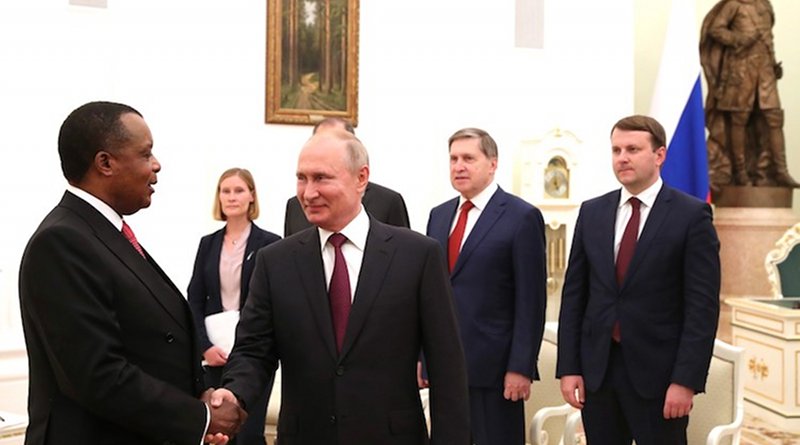 Russian President Vladimir Putin welcoming President of the Republic of the Congo, Denis Sassou-Nguesso, at the Kremlin. Credit: en.kremlin.ru