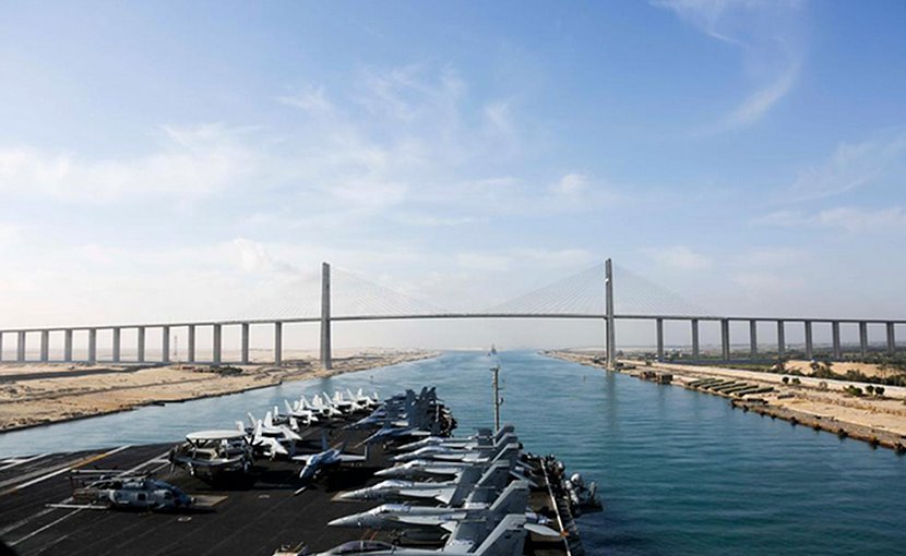 USS Abraham Lincoln transits Suez Canal. Photo Credit: US Navy