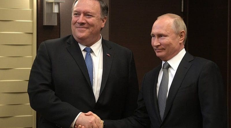 US Secretary of State Mike Pompeo with Russia's President Vladimir Putin. Photo Credit: Kremlin.ru