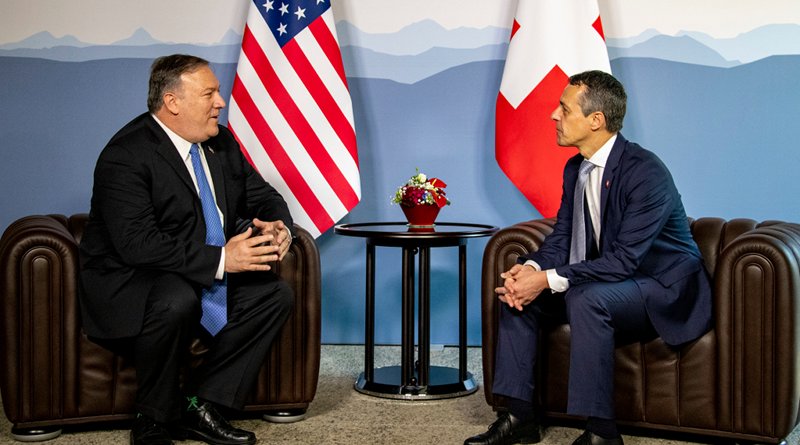 U.S. Secretary of State Michael R. Pompeo meets with Swiss Foreign Minister Ignazio Cassis at Castle Grande in Bellinzona, Switzerland, on June 2, 2019. [State Department Photo by Ron Przysucha/ Public Domain]