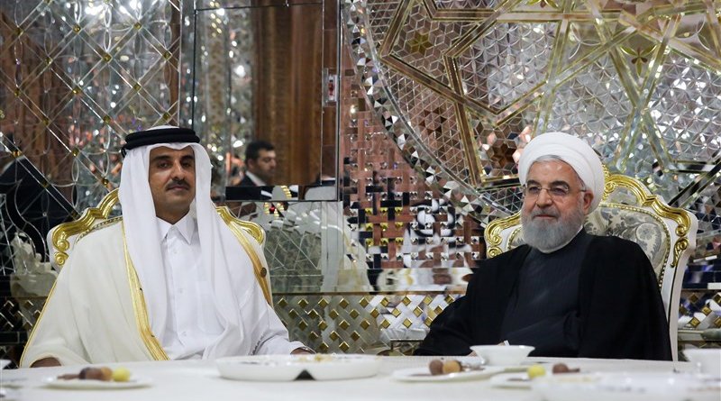 Emir of Qatar Tamim bin Hamad Al Thani with Iran's President Hassan Rouhani. Photo Credit: Tasnim News Agency