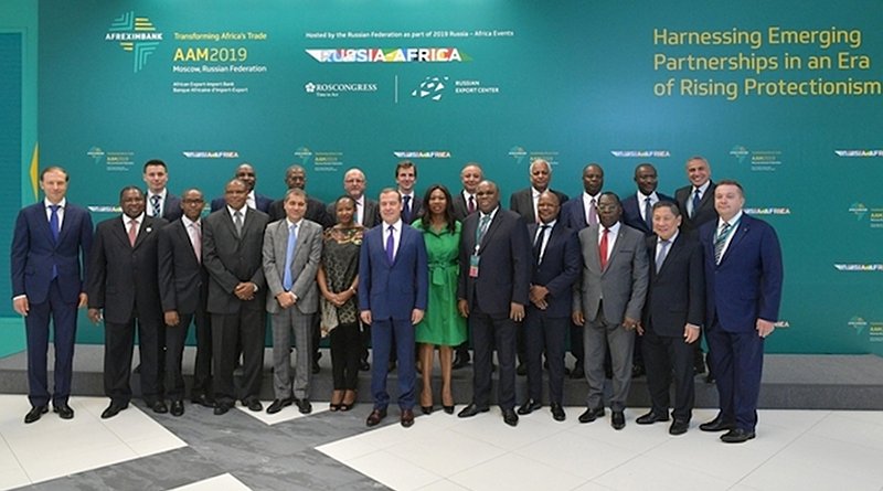 Prime Minister Dmitry Medvedev with participants of the Russia-Africa Economic Conference on 21 June 2019 in Moscow. Credit: The Russian government website.