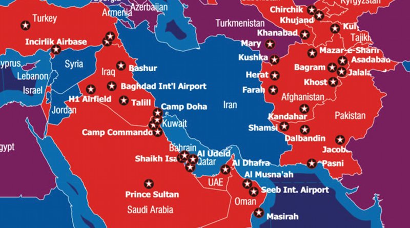 US military bases encircling Iran