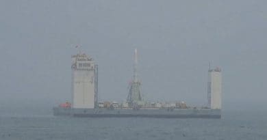 China becomes the first nation to fully own and operate a floating launch platform by conducting a pioneering launch of a space rocket from a cargo ship. Photo Credit: Tasnim News Agency