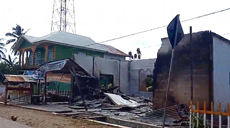 A destroyed home in the village of Gunung Jaya, in Indonesia’s Southeast Sulawesi. Clashes between residents of rival villages left two dead and forced at least 700 people to flee their homes. (Photo supplied)