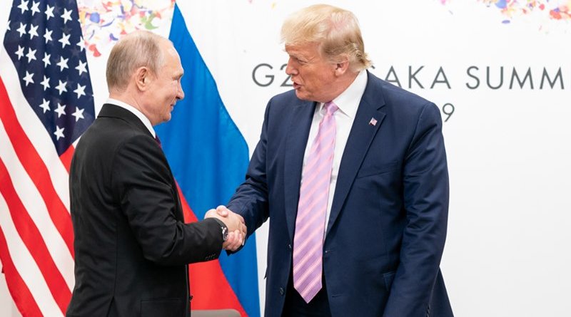 President Donald J. Trump participates in a bilateral meeting with the President of the Russian Federation Vladimir Putin during the G20 Japan Summit Friday, June 28, 2019, in Osaka, Japan. (Official White House Photo by Shealah Craighead)