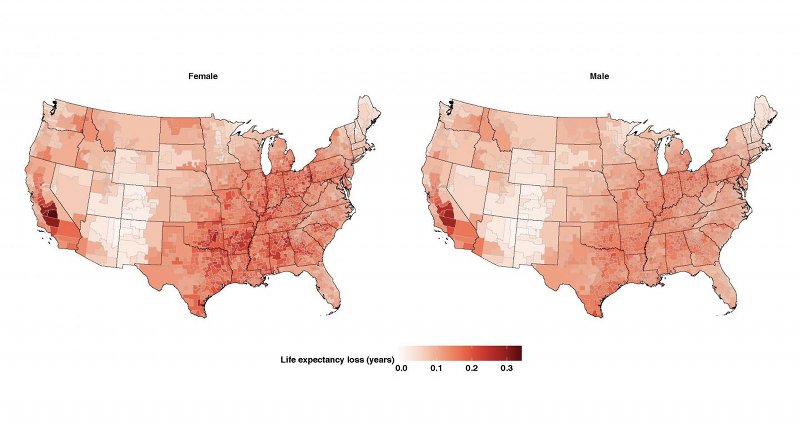 These are maps of estimated premature mortality due to fine particulate matter. Credit PLOS Magazine
