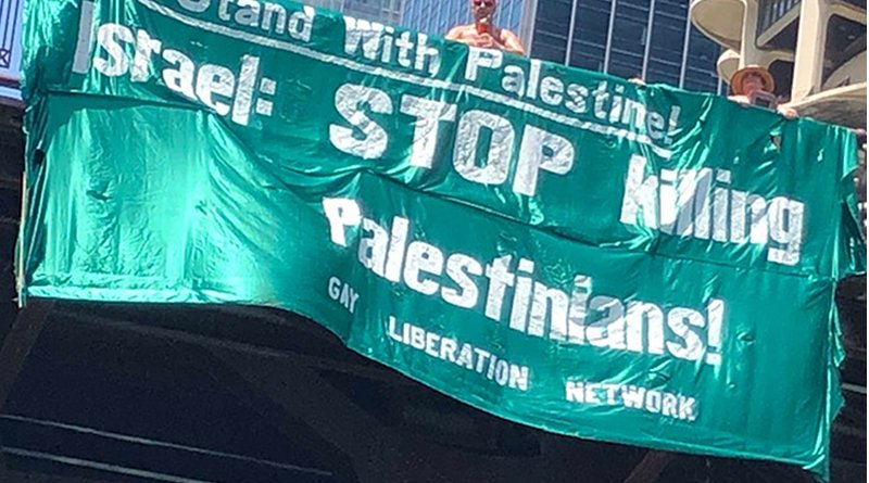 GLN banner supporting Palestine