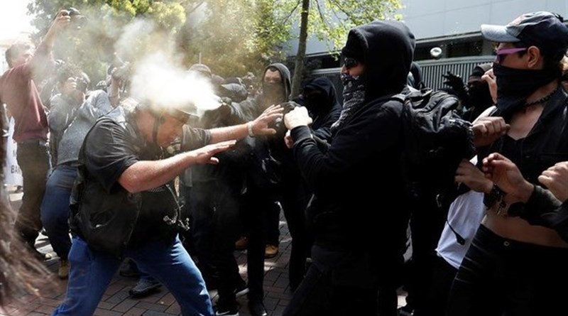 Antifa protestors. Photo Credit: Tasnim News Agency