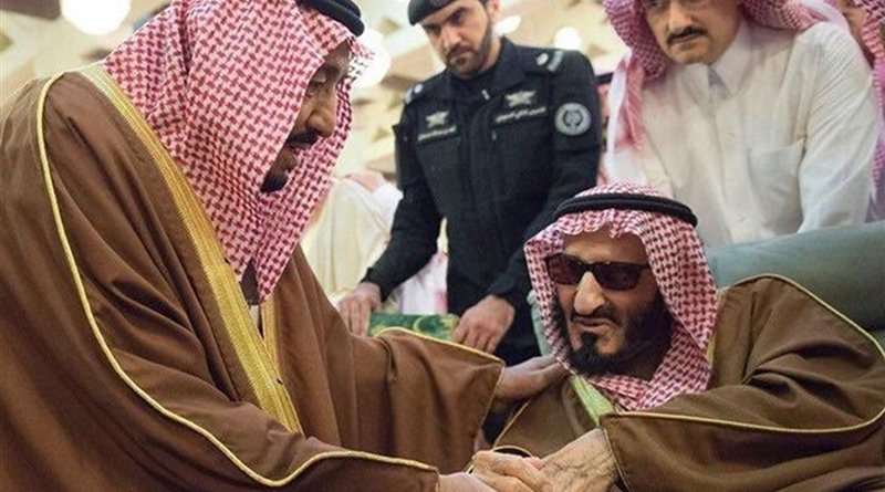 Saudi Arabia’s Prince Bandar bin Abdul Aziz Al-Saud (R) with King Salman. (Supplied)