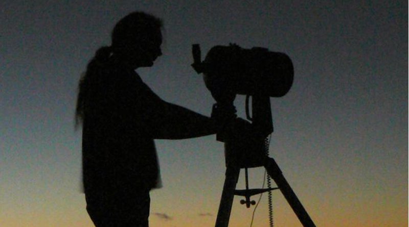Member of Basingstoke Astronomical Society has his eyes on the sky. Credit Dstl
