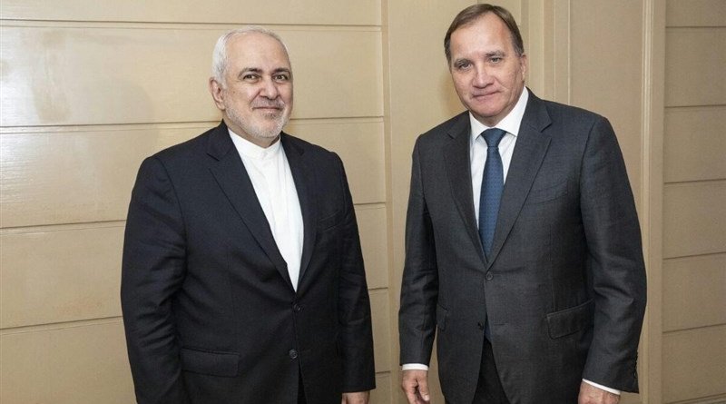 Iranian Foreign Minister Mohammad Javad Zarif and Sweden's Prime Minister Stefan Lofven. Photo Credit: Tasnim News Agency