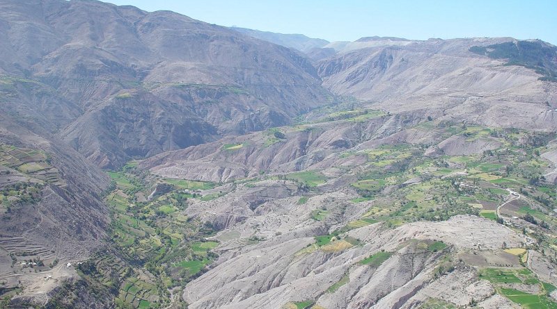 This is the agricultural landscape of the Torata Valley, Peru dating 600 AD - present. Credit Ryan Williams, Field Museum