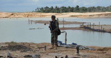 Peruvian soldier participating in "Mercurio 2019" against illegal mining. Photo Credit: Peru's Ministry of Interior