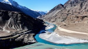 Confluence of the Indus and Zanskar rivers in Ladakh, India