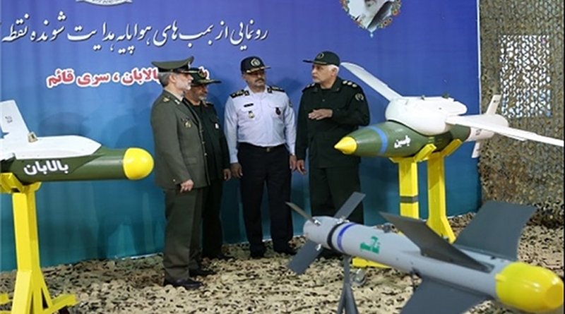 Iran unveils three home-made smart bombs. Photo Credit: Fars News Agency