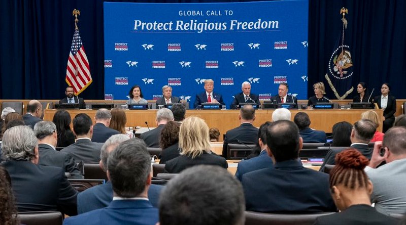 US President Donald Trump and VP Mike Pence at UN event on protecting religious freedom. Photo Credit: VP Mike Pence Twitter