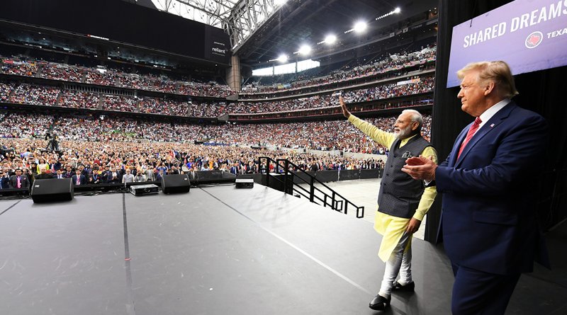 The Prime Minister, Shri Narendra Modi with the President of United States of America (USA), Mr. Donald Trump at the Howdy Modi, in Houston, USA. Photo Credit: India PM Office