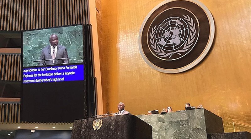 Photo: CTBTO Executive Secretary Lassina Zerbo addressing UN General Assembly High-Level Meeting on 9 September 2019 to commemorate and promote the International Day against Nuclear Tests (29 August). Credit: CTBTO