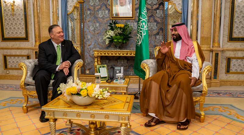 U.S. Secretary of State Michael R. Pompeo meets with Saudi Crown Prince Mohammed bin Salman in Jeddah, Saudi Arabia on September 18, 2019. [State Department photo by Ron Przysucha/ Public Domain]