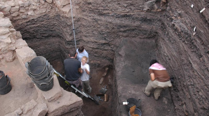 More than 6 m of copper production waste were excavated at Khirbat en-Nahas, Jordan. The excavated materials from here and other sites were used to track more than four centuries of technological and social evolution in biblical Edom. Credit T. Levy/American Friends of Tel Aviv University (AFTAU)