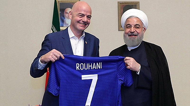 Iranian President Hassan Rohani (right) and FIFA President Gianni Infantino. Photo Credit: Iranian Presidency