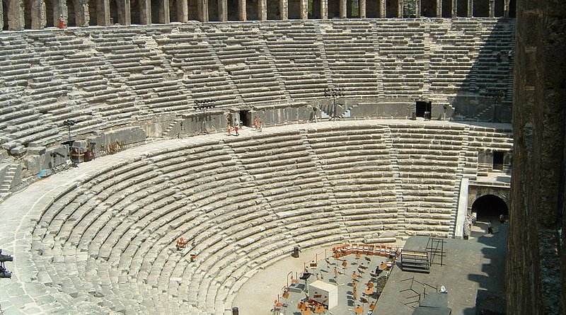 Turkey's Aspendos theatre. Photo Credit: Adrian Schneider, Wikipedia Commons