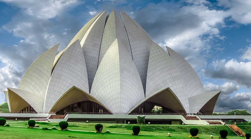 Baha’i house of worship, the Lotus Temple, located in New Delhi, India.