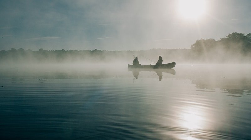 pond fishing canoe