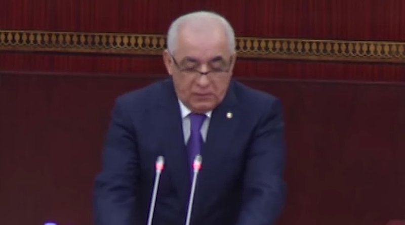 Screenshot of Ali Asadov addressing Azerbaijan's parliament after being confirmed as the country's new prime minister.
