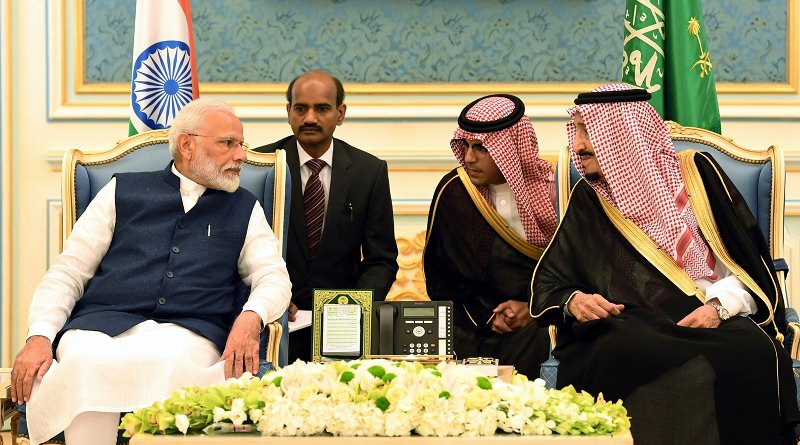 The Prime Minister, Shri Narendra Modi meeting the King Salman bin Abdulaziz Al Saud of Saudi Arabia, in Riyadh, Saudi Arabia. Photo Credit: India Prime Minister office