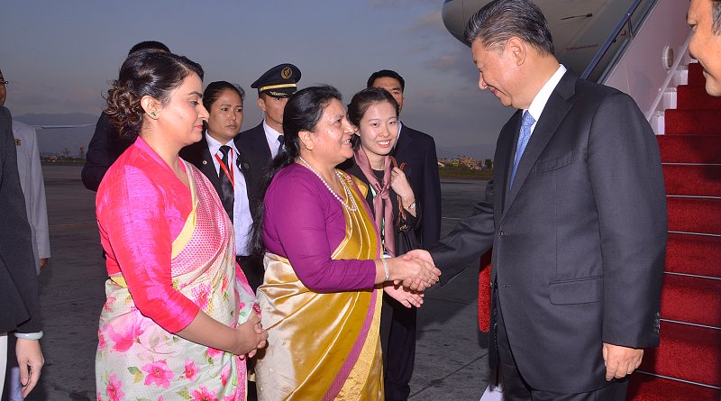 China's President Xi Jinping with Nepal's President Bidhya Devi Bhandari. Photo Credit: Nepal Ministry of Foreign Affairs