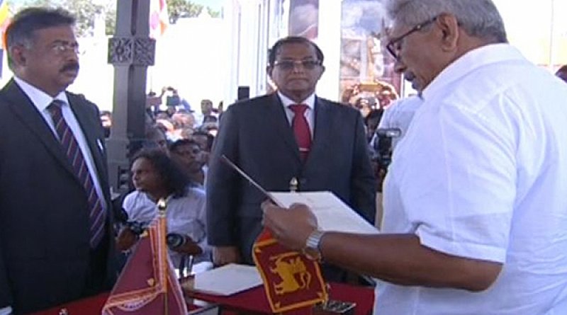 Gotabaya Rajapaksa sworn-in as Sri Lanka's president. Photo Credit: Sri Lanka government