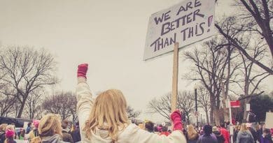 women protest trump racism