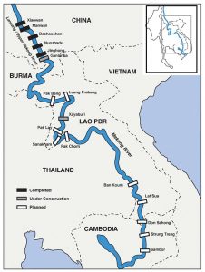 Obstacles: Hydroelectric dams are weakening the mighty Mekong River (Source: Mekong River Commission Strategic Environment Assessment and International Rivers Organization)