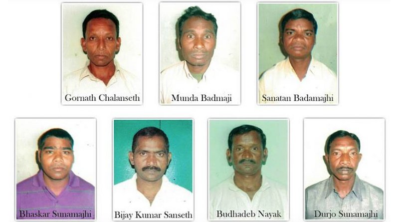 The seven Christians convicted and jailed in 2013 over the killing of a Hindu religious leader. Activists and church leaders say they were wrongfully convicted. (Photo by Anto Akkara)