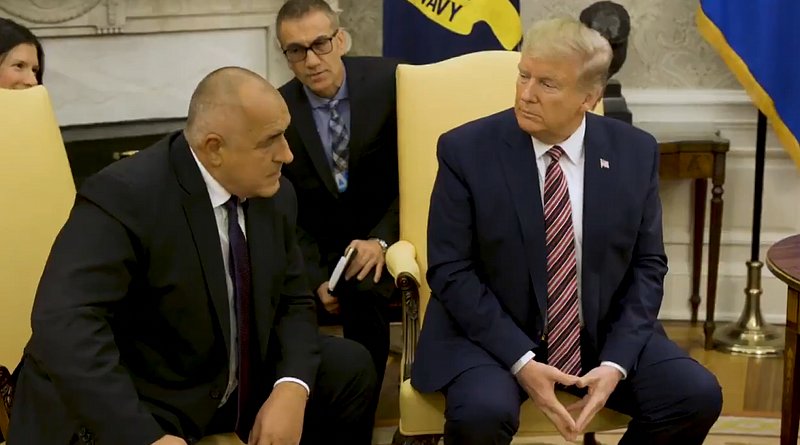 US President Donald Trump (right) with Bulgarian Prime Minister Boyko Borisov at the White House in Washington. Photo Credit: Screenshot White House video