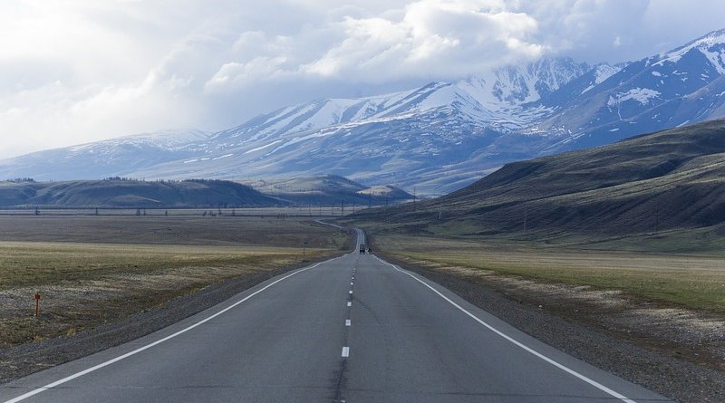Highway near Mountain Altai, Russia