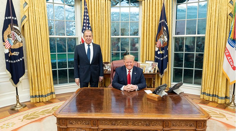 President Donald J. Trump welcomes Russian Foreign Minister Sergey Lavrov Tuesday, Dec. 10, 2019, to the Oval Office of the White House. (Official White House Photo by Shealah Craighead)