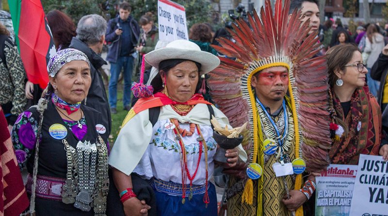 Chilean activists at the Madrid climate march. Copyright: James Dacey