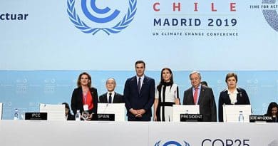 Spain's Pedro Sánchez at inauguration of 25th Conference of the Parties to the United Nations Framework Convention on Climate Change (COP25) with Secretary-General of the United Nations, António Guterres. Photo Credit: Pool Moncloa/Borja Puig de la Bellacasa