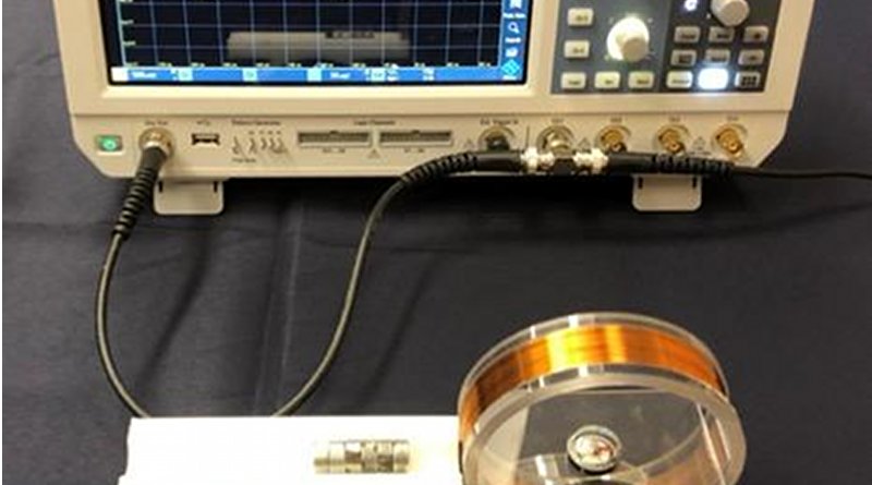 Photo shows the experimental setup. CREDIT Barsukov lab, UC Riverside.