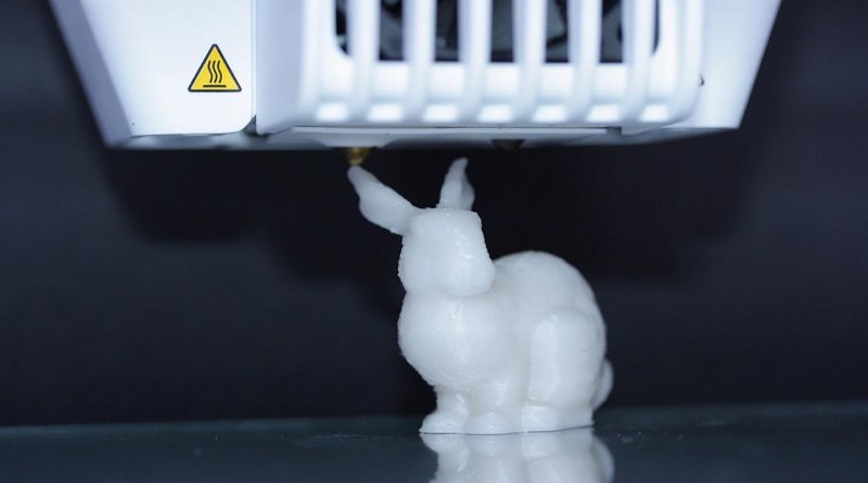 A 3D-printed plastic rabbit. The plastic contains DNA molecules in which the printing instructions have been encoded. CREDIT ETH Zurich / Julian Koch