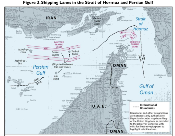 Shipping Lanes in the Strait of Hormuz and Persian Gulf