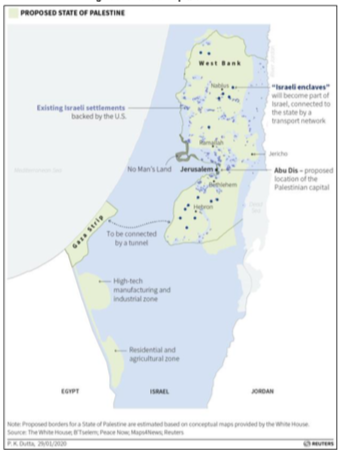 Figure 3. Unofficial Map with Green Line 
Notes: Green lines on map represent 1949-1967 Israel-Jordan armistice line (for West Bank) and 1950-1967 Israel-Egypt armistice line (for Gaza). All borders are approximate. 