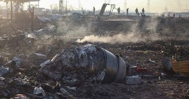 Wreckage from the Ukraine International Airlines Boeing 737-800 plane near Tehran, Iran. Photo Credit: Tasnim News Agency